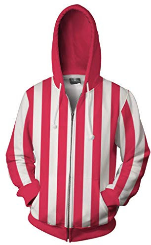 QYIFIRST Pullover Chopper Cosplay Costume Hoods Jacket Streetwear Unisex Anime 3D Printing Jacket Sweatshirt Red XL (Chest 113cm)