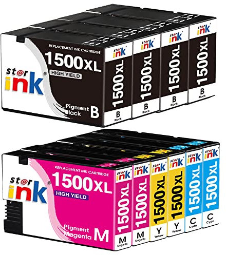 Starink 1500XL Druckerpatronen Kompatible für Canon PGI 1500XL PGI-1500 XL für Canon Maxify MB2750 MB2150 MB2000 MB2050 MB2155 MB2300 MB2350 MB2755 (4 Schwarz, 2 Cyan, 2 Magenta,2 Gelb)