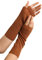 Prettystern Damen mid-lange Kaschmir-Wolle Pulswärmer Arm-Stulpen fingerlose Ripp gestrickt Handschuhe Karamell-braun