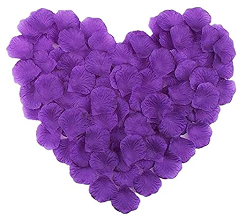 SHATCHI Lot de 200 pétales de Rose en Soie Violet foncé