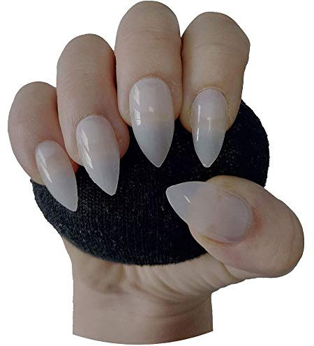 600 Pieces Short Stiletto False Nail Tips NATURAL Full Cover Acrylic Press On False Nails Tips Extensions - Professional Salon & Home Use