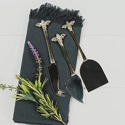 The Just Slate Company 3 Gold Bee Cheese Tool Knives Set JS/B/CKS/B