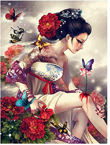 JYSHC Puzzle 1000 Teile Japan Frau Geisha Kimono Sakura Poster Holz Spielzeug Für Erwachsene Dekompressionsspiel Fx66Nj