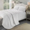 Serene - White Leaf Embossed Duvet Cover - Super King Bedding Size (260 x 220cm) - Soft Touch - Leaf/Leaves Embroidery Duvet Cover in White - Luxury Bedding Set - Luana Collection