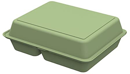 Menübox 'take away' groß mit Trennfächer - Essensbehälter to go in Grün | Lunchbox, Frischhaltung, Vorratsbehälter, Alltag, langlebig, robust, to go, Geschirr, vielseitig, Gastro, Verpackung