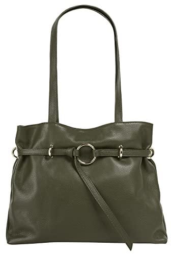 Samantha Look Handtasche Echt Leder Damen | Made in Italy, Geräumige Schultertasche mit Tragehenkeln & Organizer-Fächern | 021323