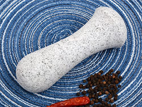 Tianman Granite Pestle 5.9 Length, Unpolished, Both Ends Usable (Mortar Not Included), Gray
