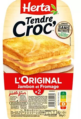 Herta Tendre Croc' L'Original Croque-Monsieur Jambon & Fromage, 200g