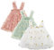 amropi Abito da Bambina Senza Maniche Tulle Confezione da 3 Vestito da Tutu per Bimba Rosa Verde Bianco,6-12 Mesi