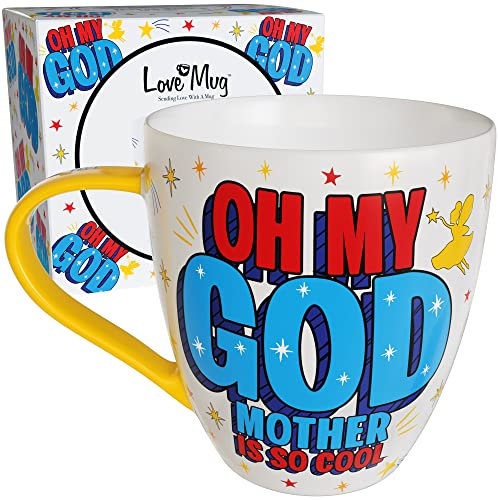 Love Mug®: Gifts For Godmother – Godmother Gifts from Godchild – Tasse pour marraine – Will You Be My Godmother – 400 ml – Distributeur de cadeaux primé.