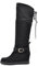 IF Fashion Scarpe Stivali Indianini Alti da Donna Zeppa Interna 84-3 Nero N.40