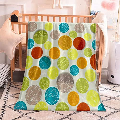 Kuscheldecke 70x100 Geometrie, Flanell Fleecedecke Weiche und Warme Decke 3D Punkte, als Sofadecke Wohndecke Tagesdecke Wolldecken, für Kinder Erwachsene