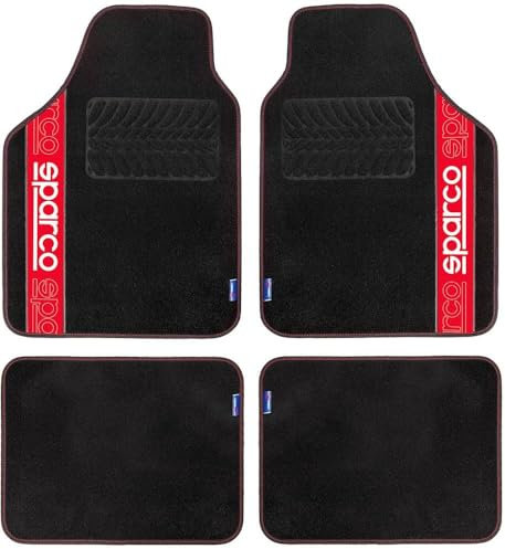 sparco Alfombra F510 Negra/Roja Moqueta