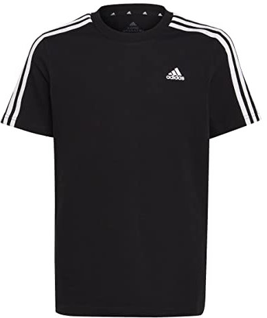 adidas Unisex Kinder Essentials 3-Stripes Cotton Tee, Black/White, 11-12 Years