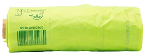 Enveloppes avec poignée Shopper biodégradables en rouleau Verdi - Biodégradables compostables 22 x 50 shopper NO plastique avec poignées ultra résistantes