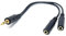 DRUT 3.5mm Jack to Socket Audio Cable Y Headphone Splitter Stereo for Microphones, Headphones Adapter for Phones, Earphones, Speakers, Tablets, PC Extension Lead Gold Plated (Two Sockets)