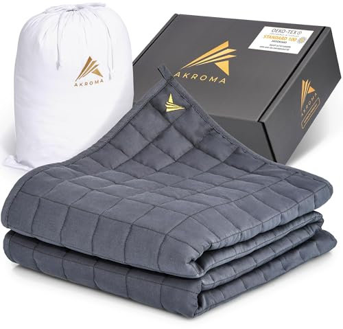 Akroma Premium Gewichtsdecke 135x200cm 9KG – Anti Stress Therapiedecke - Schwere Bettdecke zum Besser schlafen – Entspannungsdecke gegen Schlafstörung - 100% Baumwolle (OekoTex) - Weighted Blanket