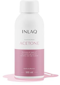 INLAQ® Aceton Nagellackentferner 100ml | Nail Polish Remover | Acetonhaltiger UV Nagellack Entferner für Gelnägel, Shellac, Acrylnägel und Kunstnägel - Reines Aceton 100ml