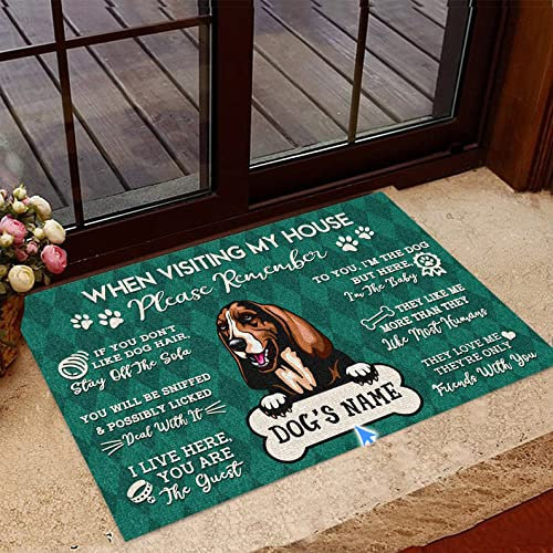 Indoor Outdoor Mat Basset Hound Rug, Basset Hound Door Mat Soft Comfortable Floor Mat For Inside Hallway Living Room 40X60Cm