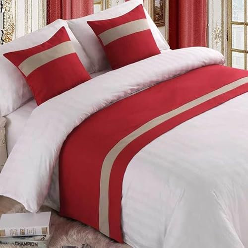 TAMTAK 3 pièces lit Coureur Housse de Coussin Ensemble pour Pied de lit Roi et Reine Taille Couvre-Lits écharpe literie Protection hôtel Chambre décor