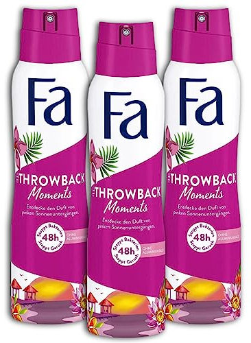 3 er Pack Fa Throwback Moments Deospray Deo Deodorant 3 x 150 ml