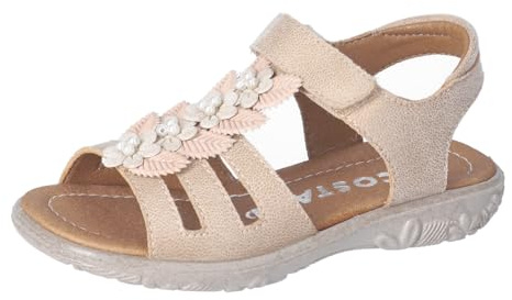RICOSTA Mädchen Riemchensandalen CLARA, Kinder Sandalen, Weite: MITTEL, sandaletten, sommersandalen, bequem, flach, sommerschuhe, beige (620), 24 EU