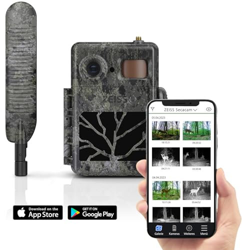 ZEISS Secacam 7 Wildlife Camera – 4G, HD, remote, waterproof, wireless trail camera for outdoor - Hunting or Nature observation, including Garden Monitoring, Animal & Bird Capture, plus night vision
