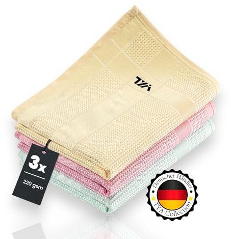TYA Collection Mikrofasertücher 40x60cm – Streifenfrei für Fenster, Autopflege und Küche 3er Reinigungstücher ohne Putzmittel, ideal für Auto, Fenster und Küchenoberflächen (3)
