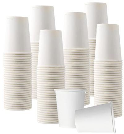 DETERMONDO Bicchieri in Carta 180 ml, 1000 Pezzi, Bianchi, Monouso Compostabili, Ecologici e Biodegradabili, Per Acqua, Resistenti per Bevande Fredde e Calde, Ideali per Eventi, Feste, Catering
