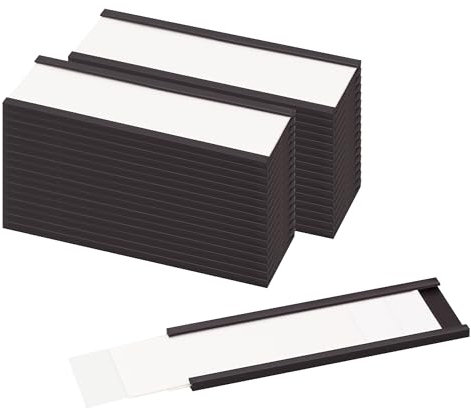 LLPT Etiquetas Magnéticas 26pcs 2.5CM x 8CM Soportes Magnéticos Para Etiquetas Soportes Magnéticos Para Tarjetas De Datos Con Películas Protectoras, para Estantes de Meta(MH31026)