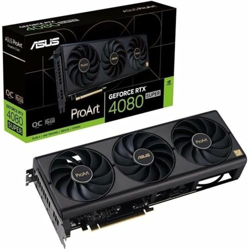 ASUS ProArt GeForce RTX 4080 SUPER OC Edition 16GB GDDR6X Graphics Card PCIe 4.0, 16GB GDDR6X, DLSS 3, HDMI 2.1a, DisplayPort 1.4a - 90YV0K90-M0NA00
