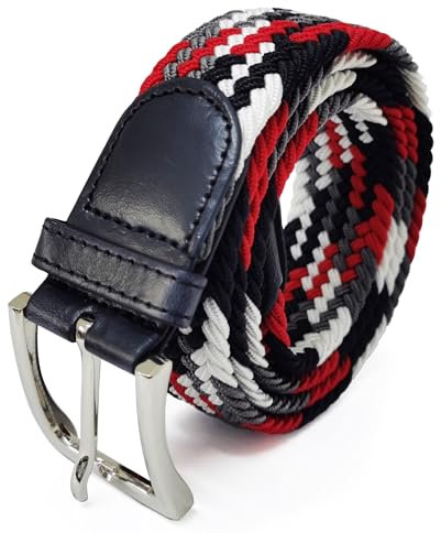 Glamexx24 Elastischer Gürtel Stoffgürtel Stretchgürtel: Unisex Geflochtener Dehnbarer Gürtel für Damen und Herren, Breite 3.5cm Länge 90cm bis 120cm