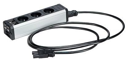 Multiprise 3 Prises avec 2 Connections RJ45 - câble de Liaison 2 m