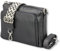 ADEL Umhängetasche Damen Echtes Leder Becky Handgemachte Crossbody Bag 5 Fächer Schultertasche mit Ledergurt + Breitem Gemustertem Riemen Verstellbarer Gurt Made in Italy (Schwarz)