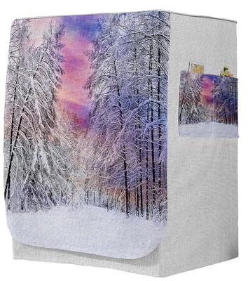 Highdi 3D Funda de Lavadora Cubierta, Secadoras de Carga Frontal Protector Exterior Cubierta a Prueba de Polvo (Capacidad L 10,5~12 kg,Invierno 8)