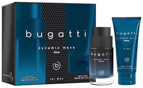 bugatti Parfüm Dynamic Move Blue Geschenkset – 100ml Eau de Toilette + 200ml Showergel I zitrisch-aromatisch I Lavendel, Zitrone & Moschus I maritim, frisch & sinnlich-warm
