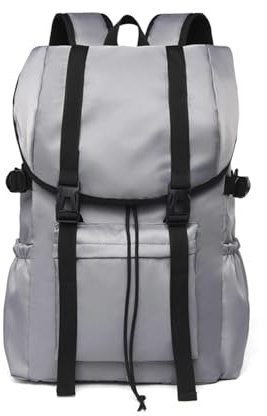 CMZYBBD Schulrucksack Flap Laptop-Rucksack, Unisex-Leichtgewicht, Wasserresistente Reisen-freizeitpack, Arbeitspack Rucksack Für 15,6-Zoll-Laptop-grau