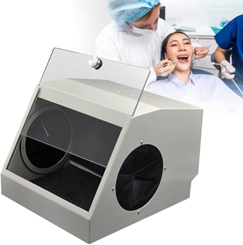 LMYYDES Staubdichtes Gehäuse, Dental-Schleif- und Polierbox, Dental-Sandstrahl-Staubsammelbox mit 2 Filtern, Dentallabor, Staubdichte Box, 29 x 20 x 20,5 cm