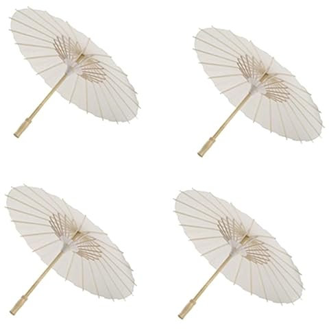 Suoumwa 4 STÜCKE Papier Sonnenschirm Strandschirm DIY Fotografie Requisiten für Babyparty Partys Hochzeit 60cm/23,6