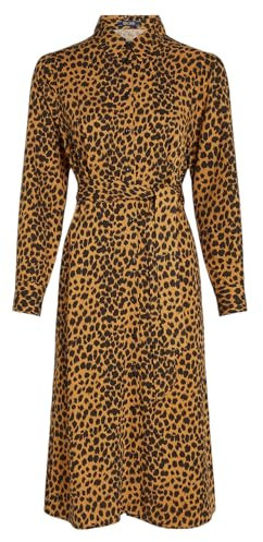 King Louie Damen Blusenkleid Kleid Mina Dress Tigre (DE/NL/SE/PL, Numerisch, 44, Regular, Regular, Golden Brown)