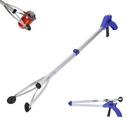 Grabber Reacher Tool, Elderly Grab It Reaching Pickup Tool Heavy Duty for Seniors 31 Long Trash Picker Upper for Trash, Sticks, Litter Picker Upper (Blue Handle)