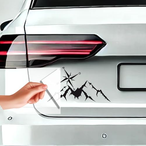 Kompass Berge Windrose Aufkleber Camping Reise Sticker Auto Geschenk Beschriften