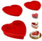 3 Pièces Moule Tarte Cœur, Rouge Revêtement Antiadhésif Moules à Gâteaux en Forme de Cœur, Moules à Gâteau en Silicone Design 3D, Silikomart Pour Gâteau Fête Des Mères, Gâteau au Fromage, Pudding