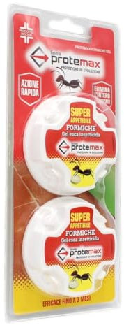 Protemax Gel Insetticida per Formiche, 2 Contenitori da 2g, Super Appetibile (1 Conf.)