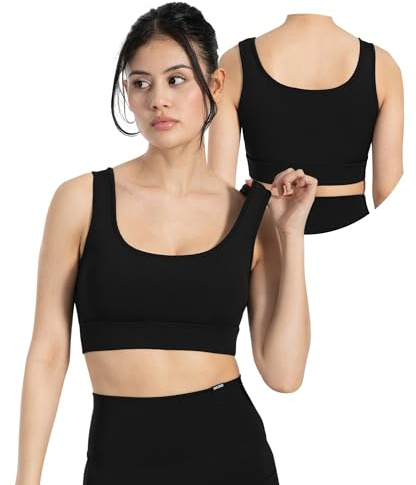 SMILODOX Sport-BH Damen Debby, SoftFeel High Support Bra, atmungsaktiv & schnelltrocknend, breites Unterbrustband, elastisch & feuchtigkeitsableitend, ideal für Yoga, Pilates & ruhige Workouts