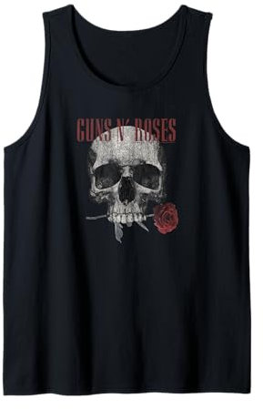 Guns 'n' Roses Hard Rock Band Flower Skull by Rock Off Débardeur