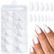 LunarCharm 240 Stück Weiß Mandel Press on Nails Mittelgroße Fake Nails Press ons, Falsche Acrylnägel Mandel auf Nägel Künstliche Nagelspitzen