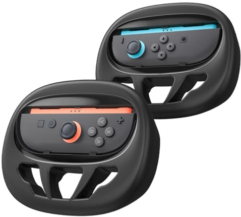 Spigen Joy-Con Controller Handle NS101 Lenkrad Kompatibel mit Nintendo Switch 2 Joy-Con (2025) 2 Stück - Schwarz