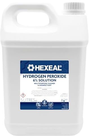 Hexeal Hydrogen Peroxide 6% 5L – Multipurpose Cleaner, Stain Remover | Formulated for Effective Cleaning, Disinfecting Surfaces, and Removing Stubborn Stains