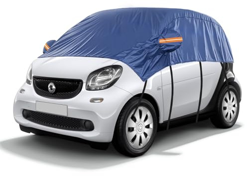 Svnqney Halbgarage 10 Schichten Wasserdicht Atmungsaktiv Autoabdeckung für smart fortwo 2006-2025